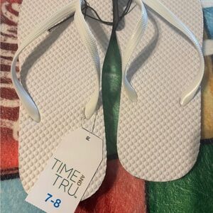 Time and Tru Classic White Sandals
